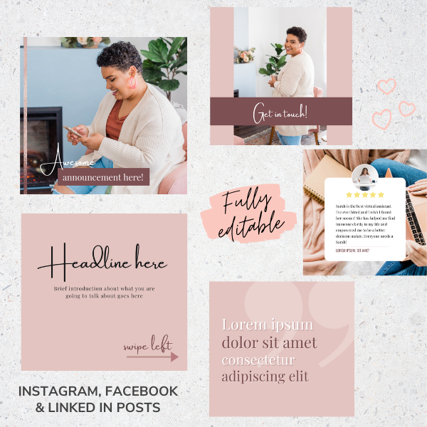 Pink Canva template pack