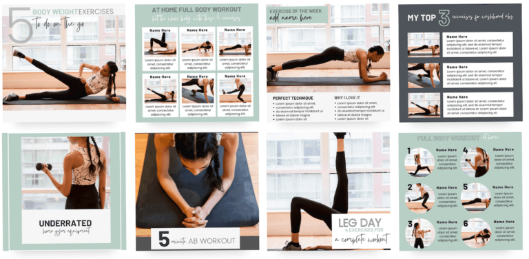 Work out template designs