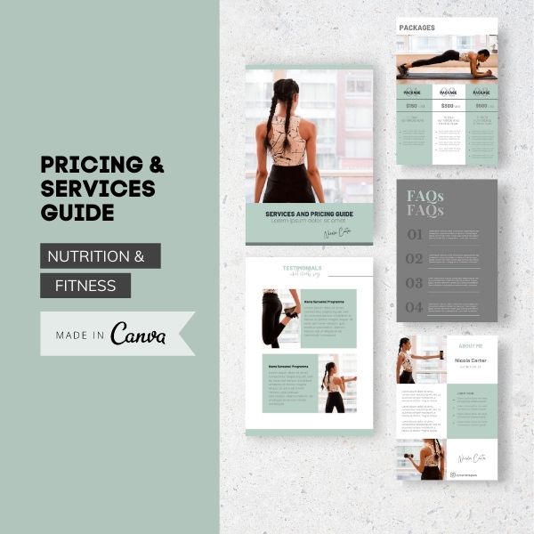 pricing guide nutrition and fitness