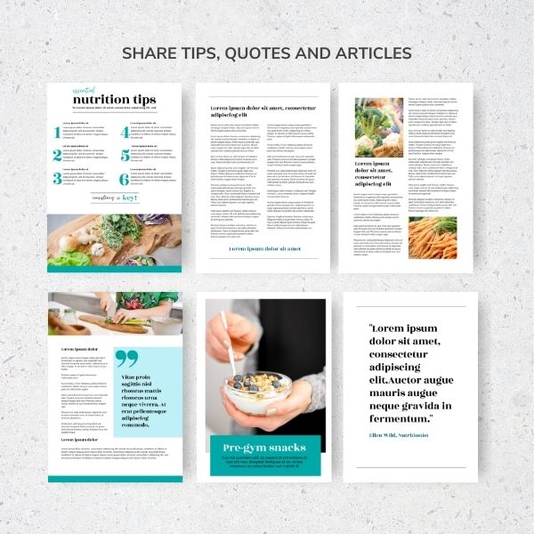 nutrition recipe book template