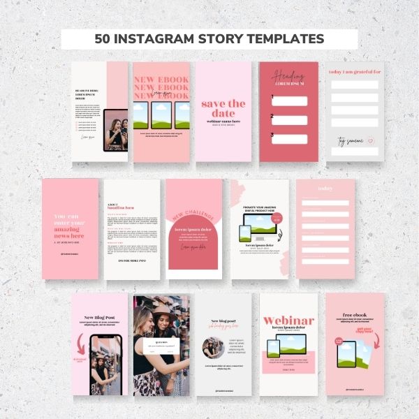 Pink instagram story template