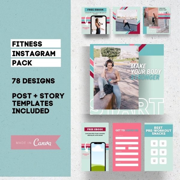 Fitness Instagram Templates Canva