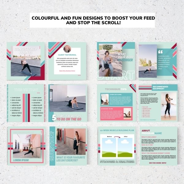 Fitness Instagram templates