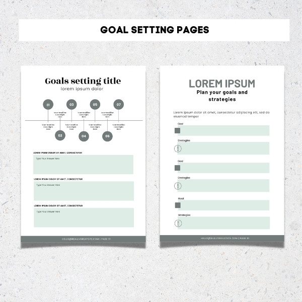 Goal setting canva template