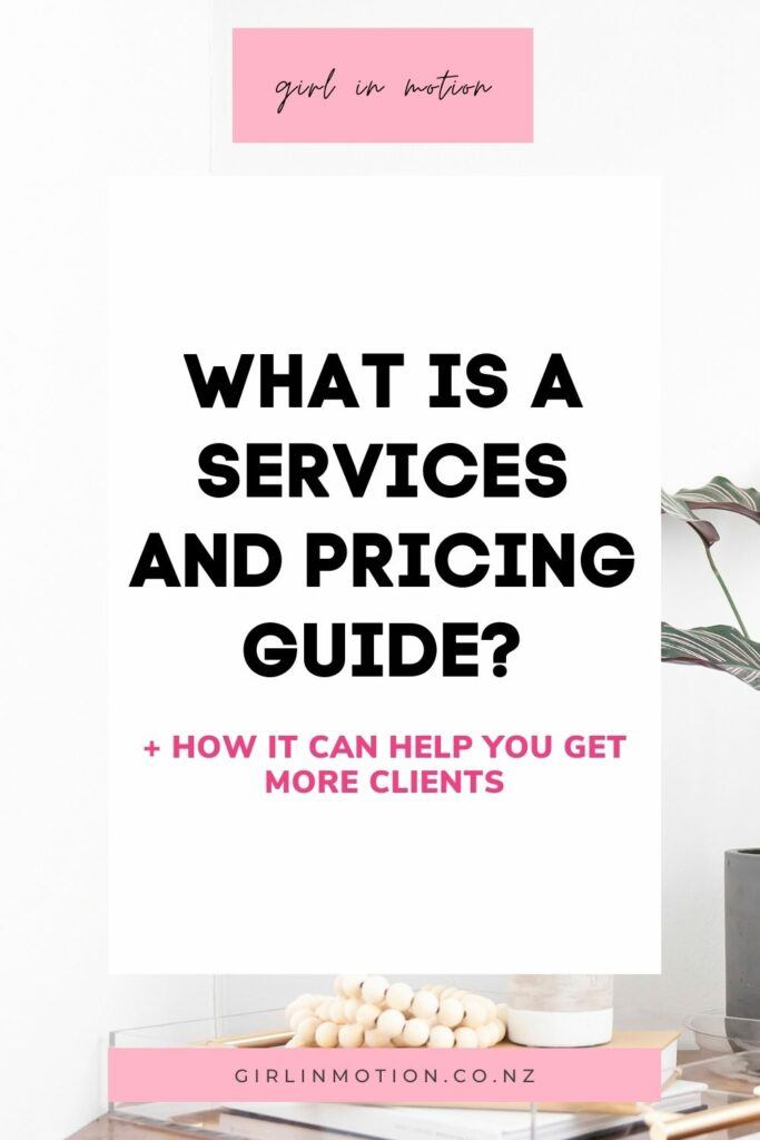 What is a services and pricing guide