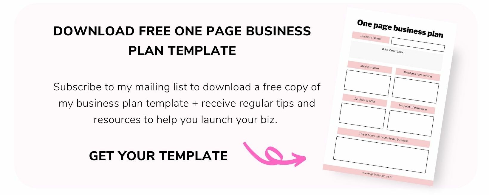 How to Write a One Page Business Plan - Girl in Motion