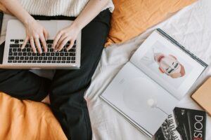Girl using her laptop